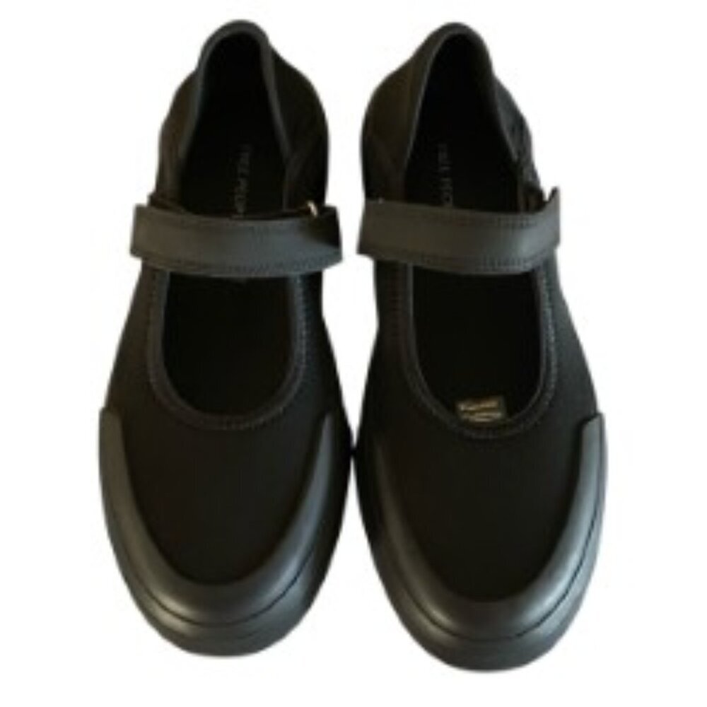 Free People Black Mary Jane Strap Flats with Rounded Toe